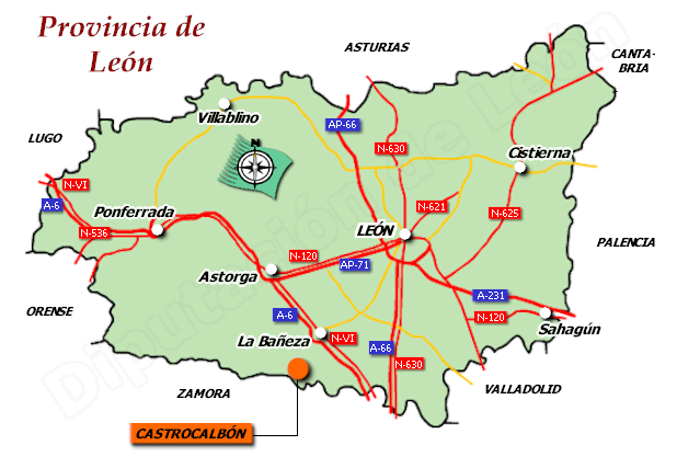 Mapa de la provincia de León